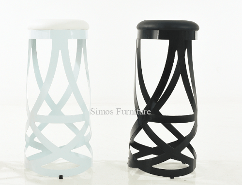 PU Leater Metal Stool Black Kitchen Stool For Sale