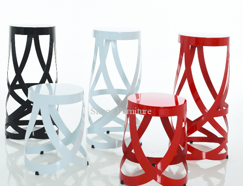 unique fashion kids stool red steel stool