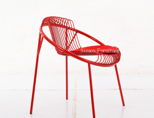Design Red Color Dining Wire Chair Mesh Chair