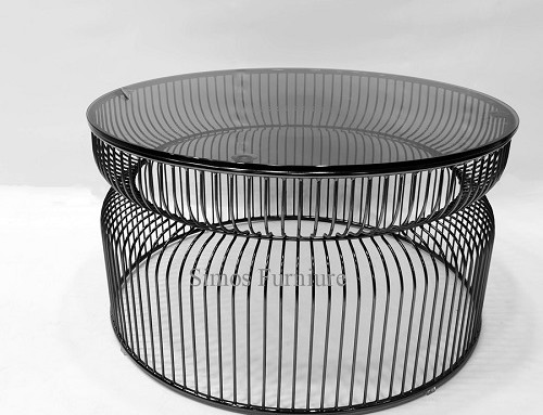 Powder Coated Black Wire Coffee Table Round Coffee Table