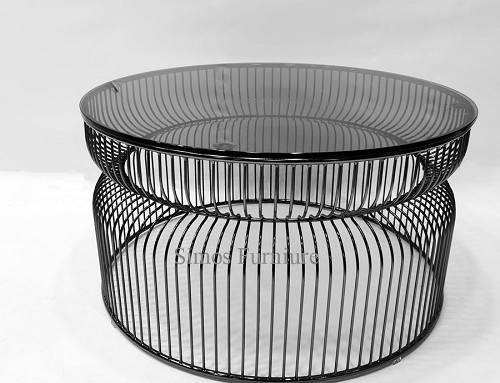 Powder Coated Black Wire Coffee Table Round Coffee Table