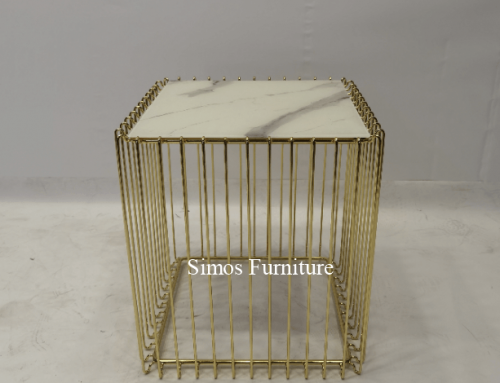 Luxury Gold Metal Wire Square Coffee Table Side Table