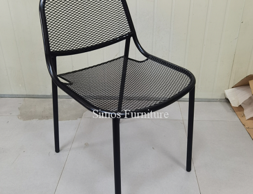 Stacking Black Mesh Outdoor Chair
